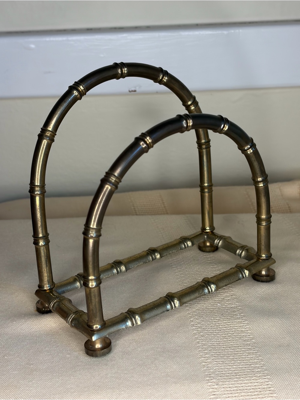 Vintage Brass Finish Bamboo-Style Napkin Holder - Home Accents